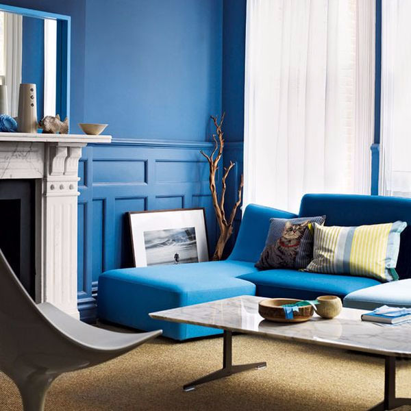 Синий цвет в интерьере - сочетание оттенков синего с цветовой палитрой комнаты