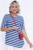 Джемпер BELLOVERA с асимметричным низом трикотажный полосатый BELLOVERA фото 3