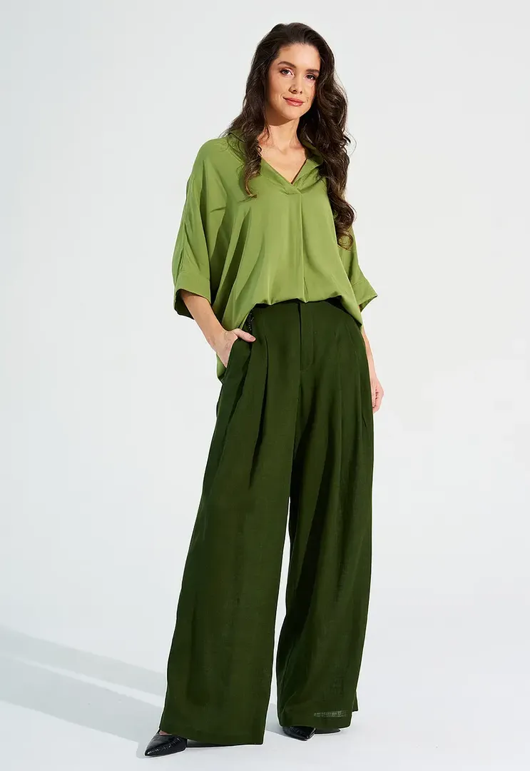 Брюки Dimma Fashion Studio Берри палаццо тёмно-зелёные Dimma Fashion Studio