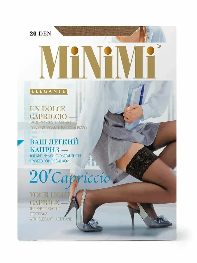Чулки классические кружевные 20 den Caramello MINIMI