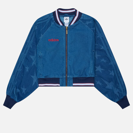 Женская куртка бомбер adidas Originals SST Denim Graphic Varsity, цвет голу